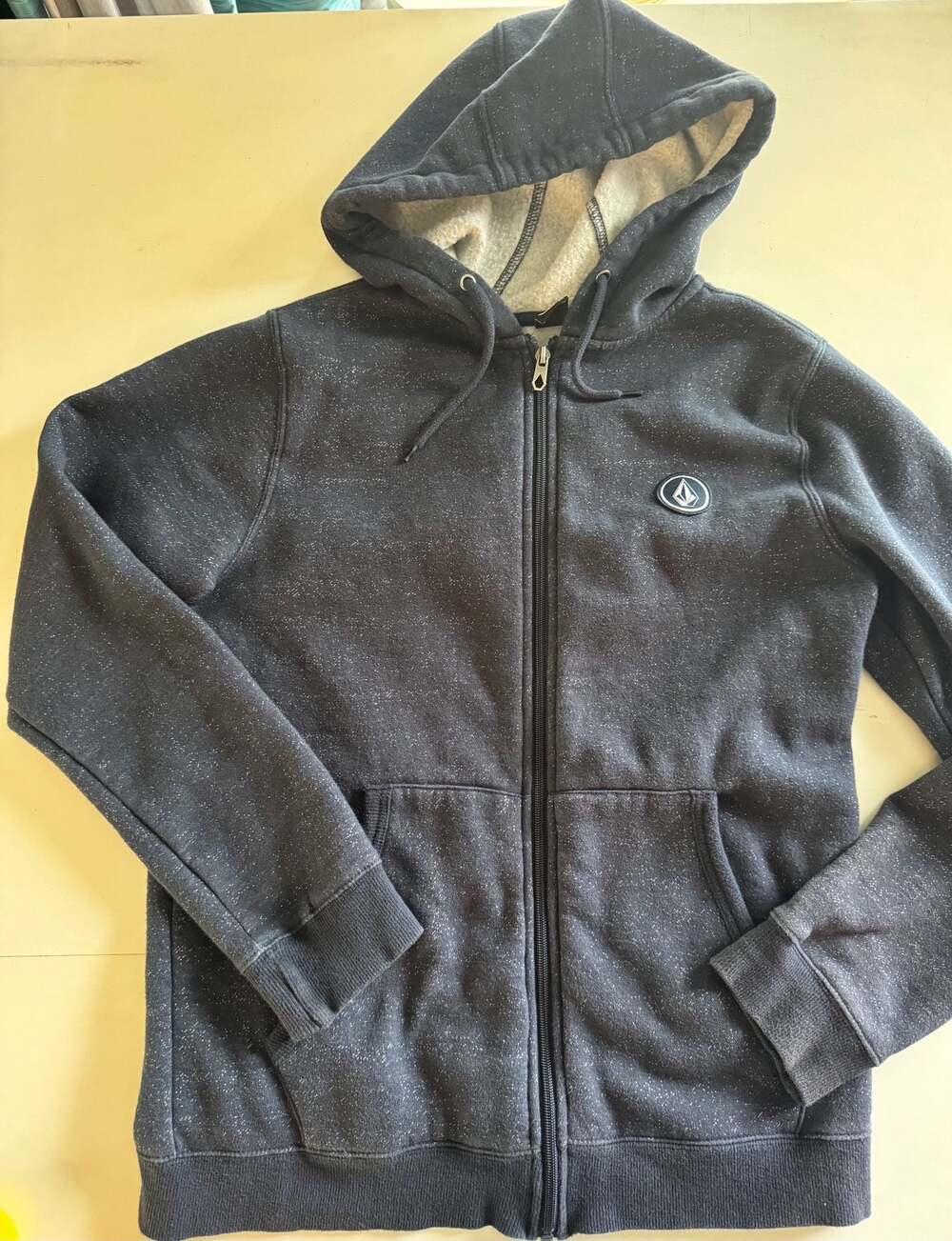 Volcom Unisex Full Zip Hoodie Heather Blue Speckled Size S